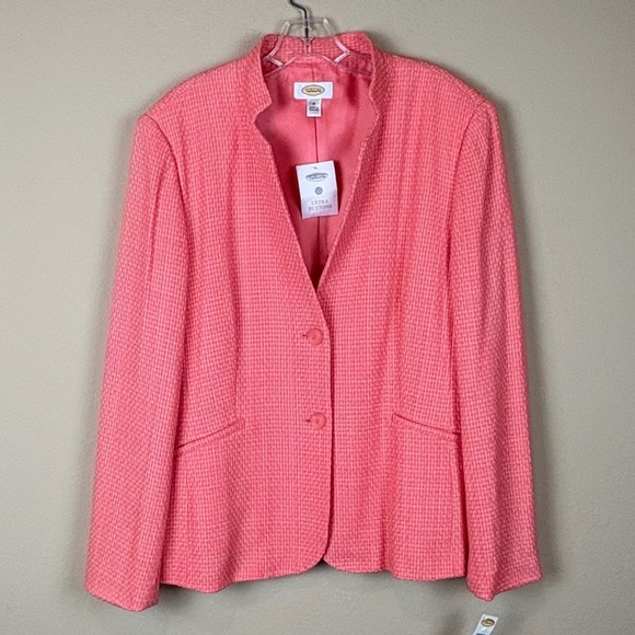Talbots Jackets & Blazers - NWT Talbots Peach/Coral Textured 2 Button Closure Long Sleeve Blazer/Jacket